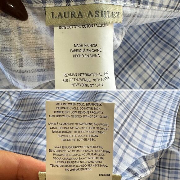 Laura Ashley Cassidy Cotton Floral Plaid Shams X2 Euro X2 King Cottage Farmhouse - Picture 12 of 12